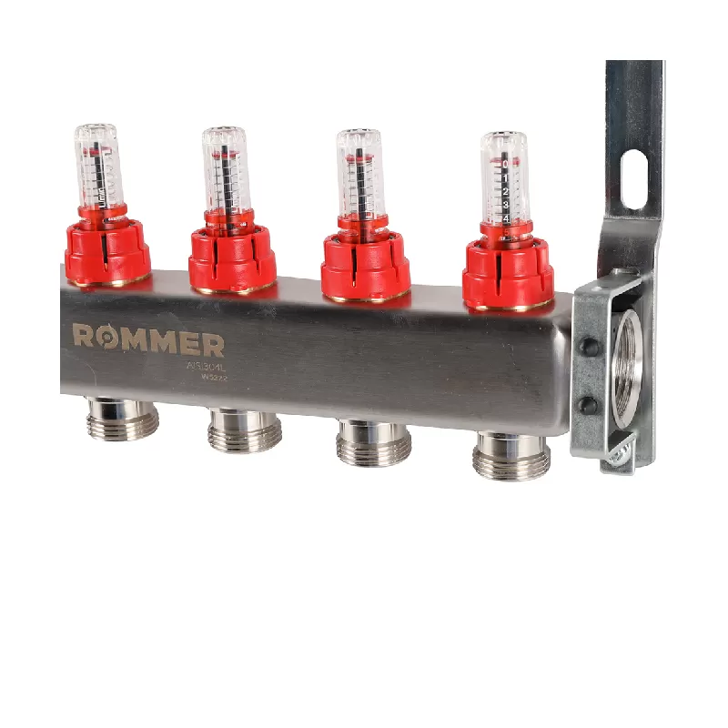 Изображение Коллектор из нержавеющей стали с расходомерами Rommer 6 выходов