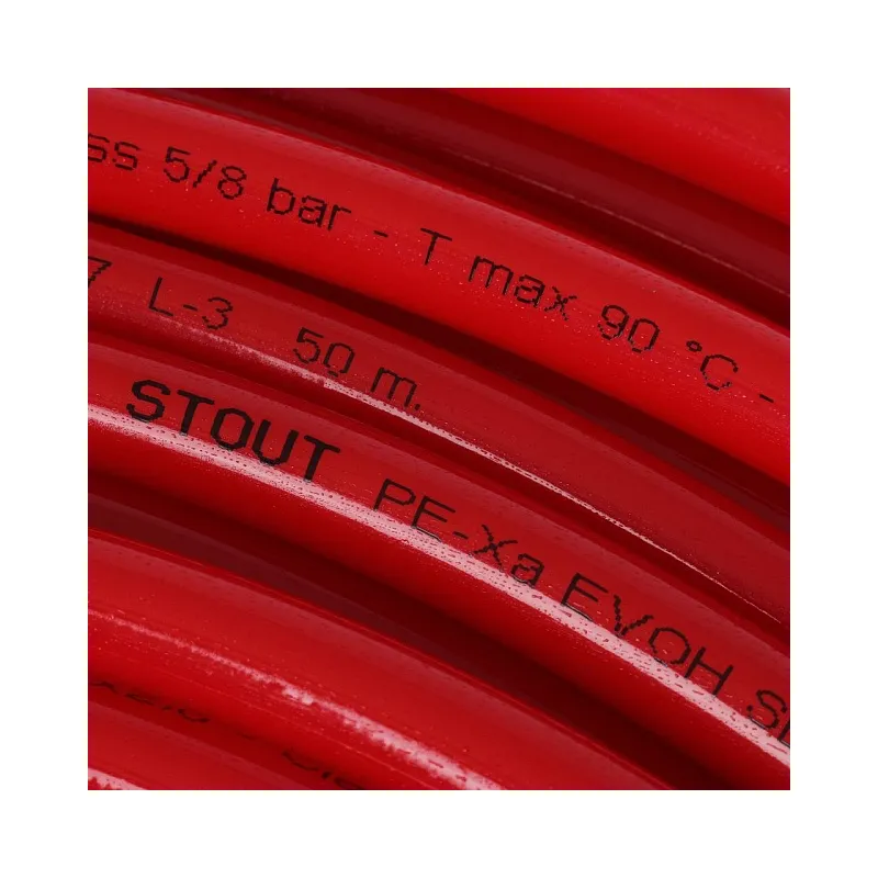 Изображение Труба из сшитого полиэтилена для теплого пола красная STOUT PEX 16 х 2.0 (бухта 500 м)