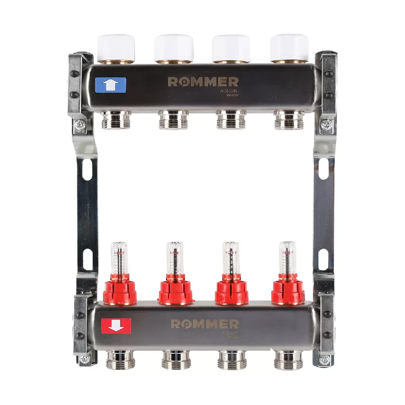 Изображение Коллектор из нержавеющей стали с расходомерами Rommer 4 выхода
