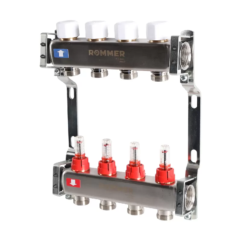 Изображение Коллектор из нержавеющей стали с расходомерами Rommer 4 выхода