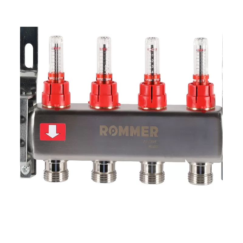 Изображение Коллектор из нержавеющей стали с расходомерами Rommer 4 выхода