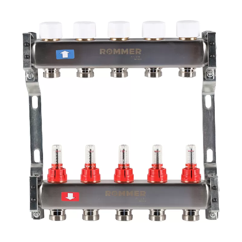 Изображение Коллектор из нержавеющей стали с расходомерами Rommer 5 выходов