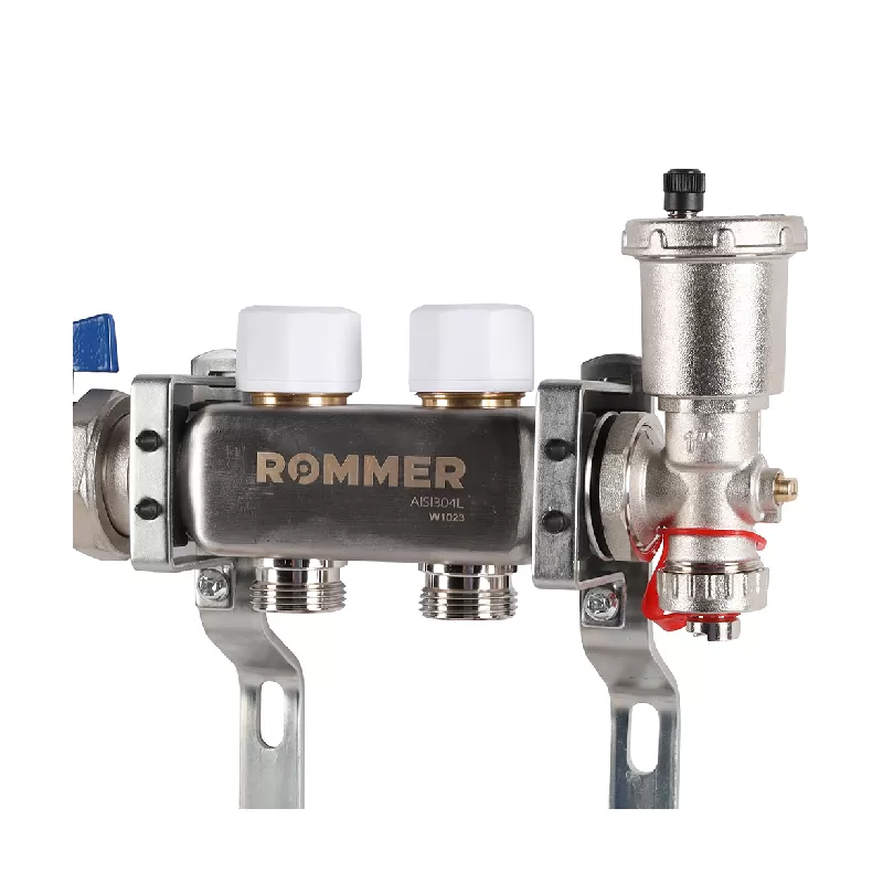 Изображение Коллектор из нержавеющей стали в сборе с расходомерами Rommer 2 выхода