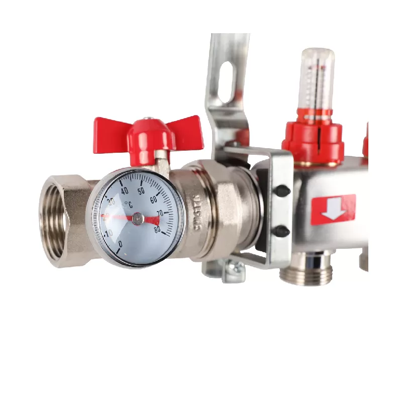 Изображение Коллектор из нержавеющей стали в сборе с расходомерами Rommer 5 выходов