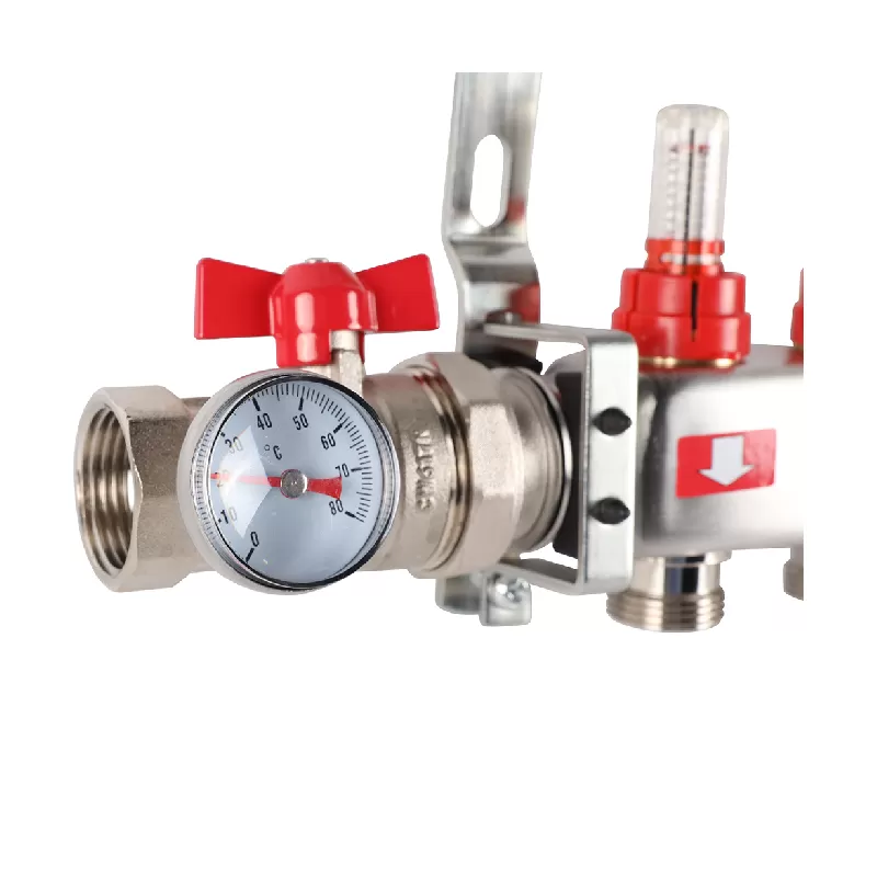 Изображение Коллектор из нержавеющей стали в сборе с расходомерами Rommer 9 выходов