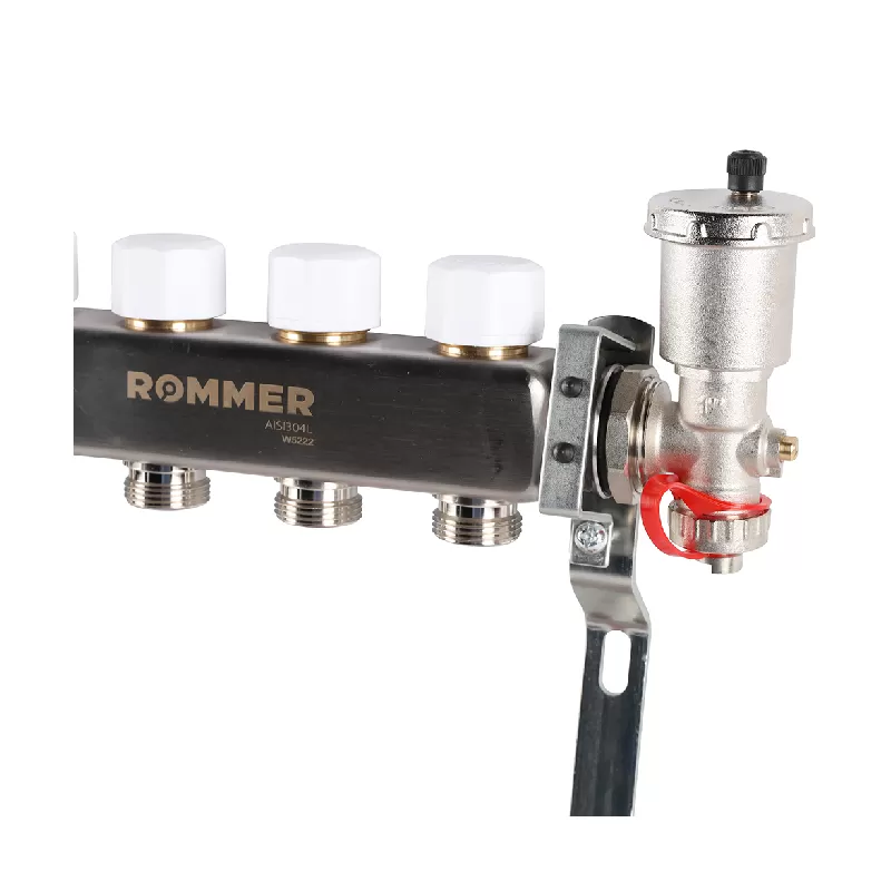 Изображение Коллектор из нержавеющей стали в сборе с расходомерами Rommer 4 выхода